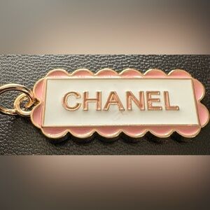 Beautiful CHANEL Gold and Pink Zipper Pull!